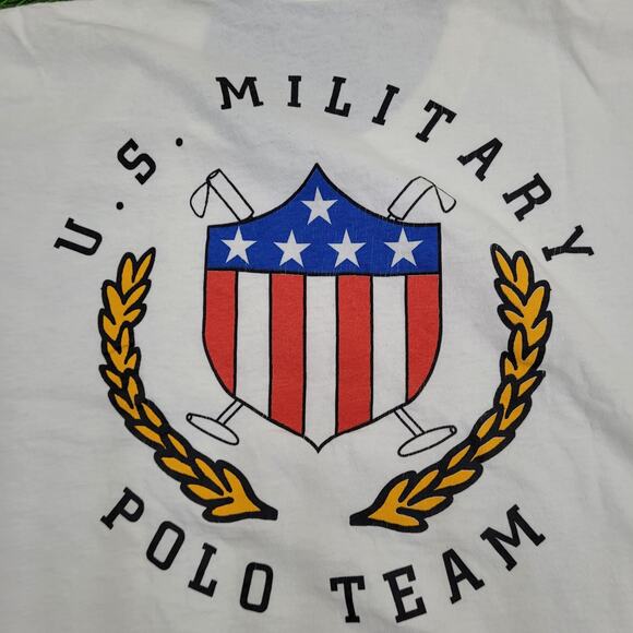 Vintage LEE US-Military Polo Team Shirt Large 21x28 White - Picture 5 of 15